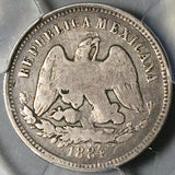 1884-Cn PCGS F 15 Mexico 25 Centavos Rare Culiacan Mint Silver Coin POP 1/0 (25032402C)