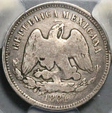 1884-Cn PCGS F 15 Mexico 25 Centavos Rare Culiacan Mint Silver Coin POP 1/0 (25032402C)