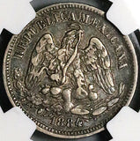 1884-Ho NGC XF 45 Mexico 25 Centavos Hermosillo Mint Silver Coin (23090502C)