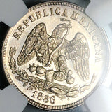 1886-Mo NGC MS 63 Mexico 25 Centavos Mint State Silver Coin (24102202C)