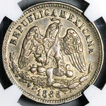 1888-Cn NGC XF 45 Mexico 25 Centavos Rare Culiacan Silver 86k Coin (24121004C)
