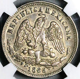 1888-Cn NGC XF 45 Mexico 25 Centavos Rare Culiacan Silver 86k Coin (24121004C)