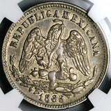 1888-Cn NGC XF 45 Mexico 25 Centavos Rare Culiacan Silver 86k Coin (24121004C)