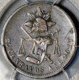 1889-As PCGS VF 30 Mexico 25 Centavos Rare 14k Alamos Mint Silver Coin (26090503C)