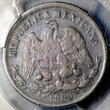 1889-As PCGS VF 30 Mexico 25 Centavos Rare 14k Alamos Mint Silver Coin (26090503C)