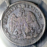 1889-As PCGS VF 30 Mexico 25 Centavos Rare 14k Alamos Mint Silver Coin (26090503C)
