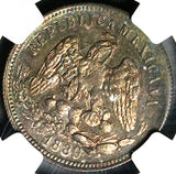 1889-Ga NGC MS 63 Mexico 25 Centavos Guadalajara Rare Silver Coin (24110301C)