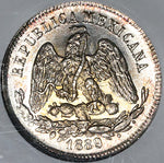 1889/8-Go NGC MS 64 Mexico 25 Centavos Guanajuato Overdate Silver Coin POP 2/1 (24030801C)