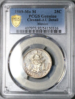 1889-Mo PCGS AU Mexico City 25 Centavos Balance Scale Silver Coin (25092904C)