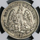 1890-Ho NGC XF 40 Mexico 25 Centavos Hermosillo Rare 18k Silver Coin POP 1/0 (24121005C)