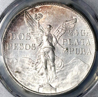 1921 PCGS UNC Mexico 2 Dos Pesos Independence Centennial Silver Coin (25032801C)