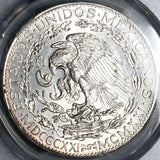 1921 PCGS UNC Mexico 2 Dos Pesos Independence Centennial Silver Coin (25032801C)