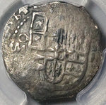 1614 PCGS VF Mexico 2 Reales Cob Philip III Spain Colony Rare Overdate Error Silver Coin (24120902C)