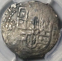 1614 PCGS VF Mexico 2 Reales Cob Philip III Spain Colony Rare Overdate Error Silver Coin (24120902C)