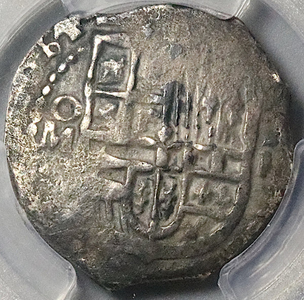 1614 PCGS VF Mexico 2 Reales Cob Philip III Spain Colony Rare Overdate Error Silver Coin (24120902C)