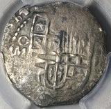 1614 PCGS VF Mexico 2 Reales Cob Philip III Spain Colony Rare Overdate Error Silver Coin (24120902C)