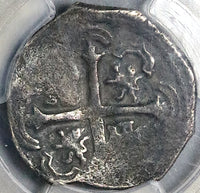 1614 PCGS VF Mexico 2 Reales Cob Philip III Spain Colony Rare Overdate Error Silver Coin (24120902C)