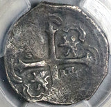 1614 PCGS VF Mexico 2 Reales Cob Philip III Spain Colony Rare Overdate Error Silver Coin (24120902C)