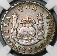 1753-Mo NGC XF Mexico 2 Reales Pillars Ferdinand V Colonial Silver Coin (25021601C)