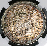 1753-Mo NGC XF Mexico 2 Reales Pillars Ferdinand V Colonial Silver Coin (25021601C)