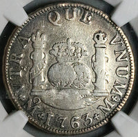 1763/53 NGC F Mexico 2 Reales Rare Overdate Charles III Spain Colonial Silver Coin (25100401C)