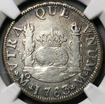1763/53 NGC F Mexico 2 Reales Rare Overdate Charles III Spain Colonial Silver Coin (25100401C)