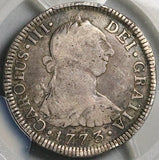 1773 PCGS F Mexico 2 Reales Charles III Spain Colonial Silver Coin (26013002C)
