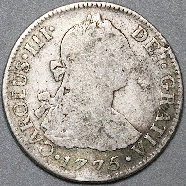 1775 Mexico 2 Reales Charles III Spain Colonial Silver Coin (24011902R)