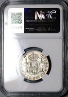 1776 NGC AU Mexico 2 Reales Charles III Spain Colonial Revolution Silver Coin (24052201C)