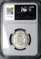 1776 NGC AU Mexico 2 Reales Charles III Spain Colonial Revolution Silver Coin (24041301C)