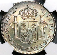 1776 NGC UNC Mexico 2 Reales Charles III Spain Colonial Revolution Silver Coin (24101702C)