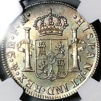 1776 NGC UNC Mexico 2 Reales Charles III Spain Colonial Revolution Silver Coin (24101702C)