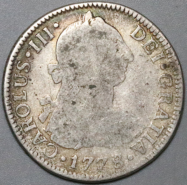 1778/7 Mexico 2 Reales Charles III Spain Colonial Silver Coin (24011904R)