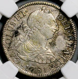1781 NGC AU Mexico 2 Reales Charles III Spain Colony Silver Coin (26041702C)