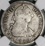 1782-Mo NGC F 12 Mexico 2 Reales Charles III Spain Colony Silver Coin (24071902C)
