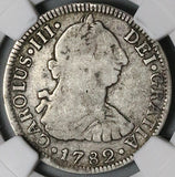 1782-Mo NGC F 12 Mexico 2 Reales Charles III Spain Colony Silver Coin (24071902C)