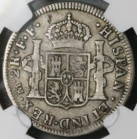 1782-Mo NGC F 12 Mexico 2 Reales Charles III Spain Colony Silver Coin (24071902C)