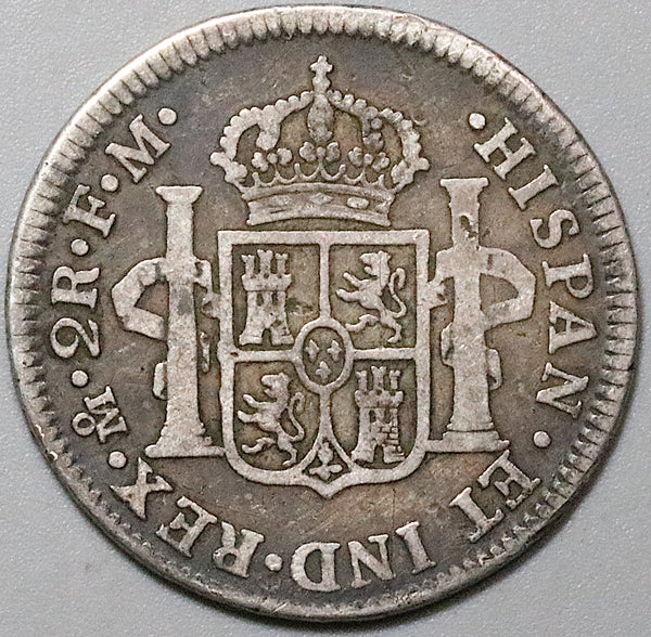 1788 Mo Mexico 2 Reales Charles III Spain Colonial Silver Coin (24021201R)