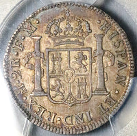 1800 PCGS AU 53 Mexico 2 Reales Charles IV Pillars Spain Colonial Silver Coin (25050501C)