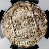 1800 NGC AU Mexico 2 Reales Charles IV Pillars Spain Colonial Silver Coin (26062401C)