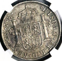 1807/6 NGC AU Mexico 2 Reales Charles IV Spain Colonial Silver Coin (24012703C)