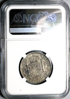 1807/6 NGC AU Mexico 2 Reales Charles IV Spain Colonial Silver Coin (24012703C)