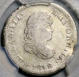 1818-Z PCGS VF Mexico 2 Reales War Independence Zacatecas Silver Coin (26070402C)