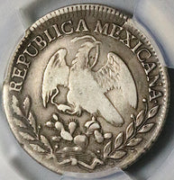 1827-Mo PCGS VF 20 Mexico City 2 Reales Cap Rays Scarce Coin POP 2/4 (25060302C)