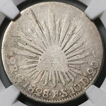 1828/7-Ga NGC AG 3 Mexico 2 Reales Guadalajara Rare Silver Coin POP 1/0 (23061801C)
