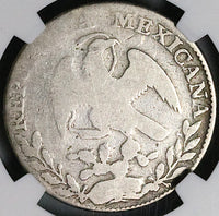 1828/7-Ga NGC AG 3 Mexico 2 Reales Guadalajara Mint Rare Silver Coin POP 1/0 (23061801C)