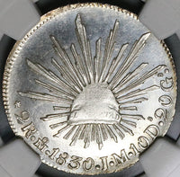 1830-Mo NGC MS 64 Mexico City 2 Reales Cap Rays Proof Like Silver Rare Coin POP 1/3 (25032101C)