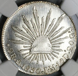 1830-Mo NGC MS 64 Mexico City 2 Reales Cap Rays Proof Like Silver Rare Coin POP 1/3 (25032101C)