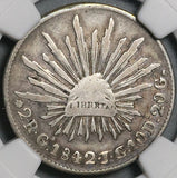 1842/32-Ga JG/MC NGC F 12 Mexico 2 Reales Guadalajara Rare Overdate Over Assayer Coin POP 1/0 (24070801C)