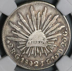 1842/32-Ga JG/MC NGC F 12 Mexico 2 Reales Guadalajara Rare Overdate Over Assayer Coin POP 1/0 (24070801C)